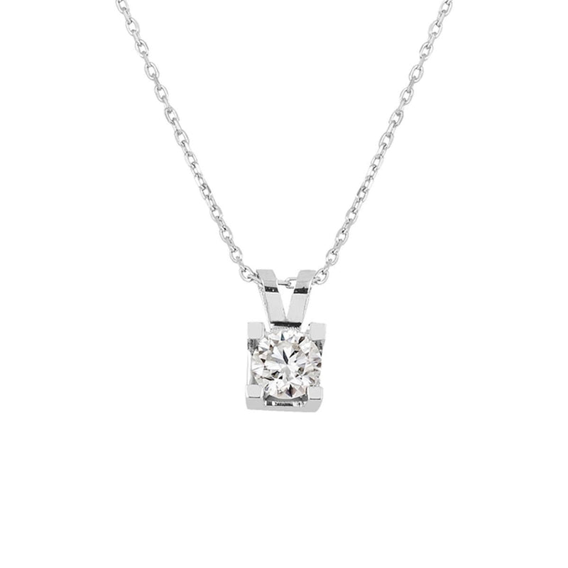 14K White Gold 0.50 Ct Solitaire Moissanite Necklace (1.69 g)