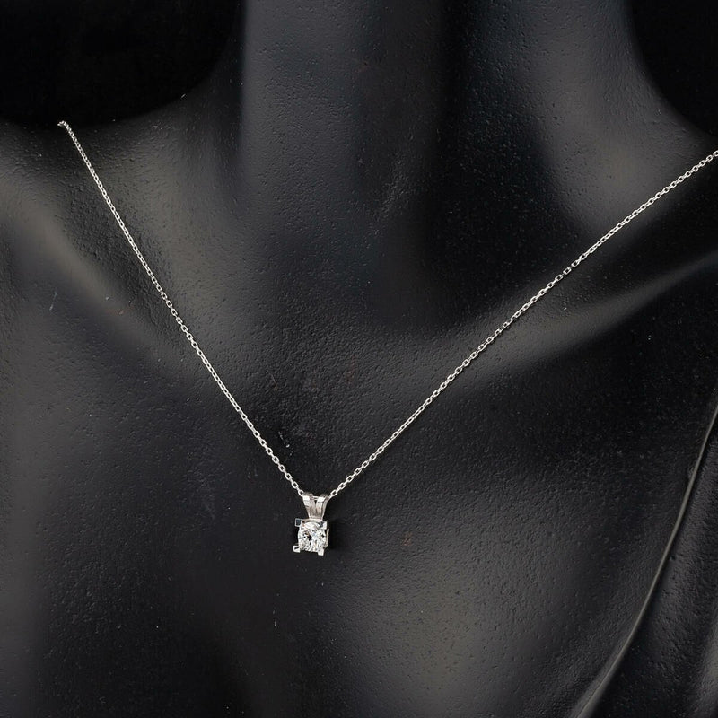 14K White Gold 0.50 Ct Solitaire Moissanite Necklace (1.69 g)