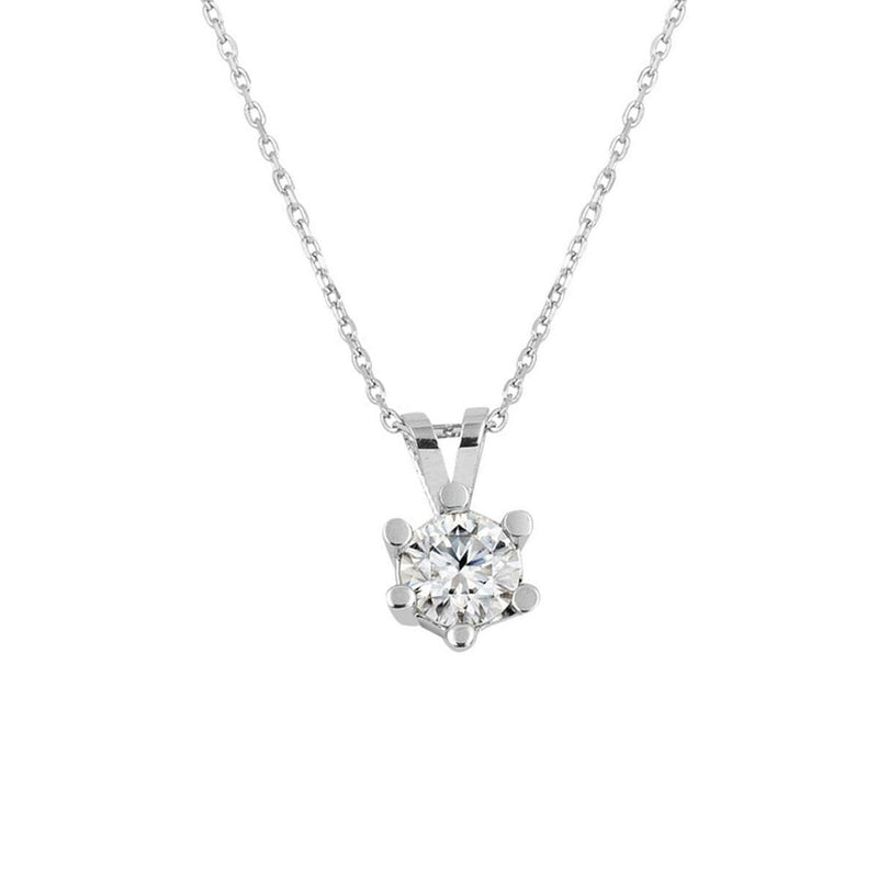 14K White Gold 0.50 Ct Moissanite Necklace