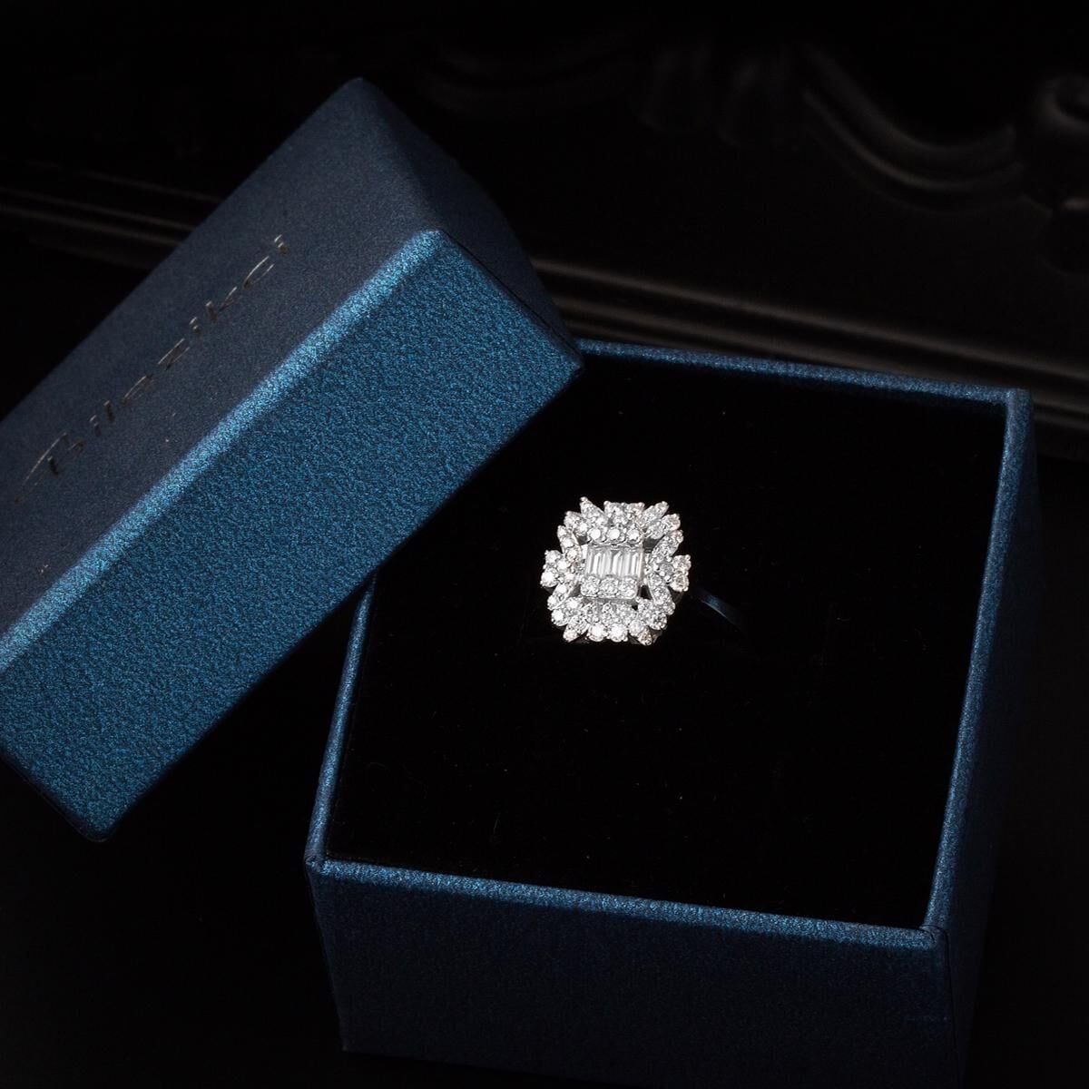 14K White Gold 0.55 Ct Baguette Moissanite Ring