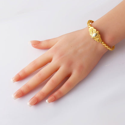 14K Yellow Gold Nazende Twisted Indian Style Bangle