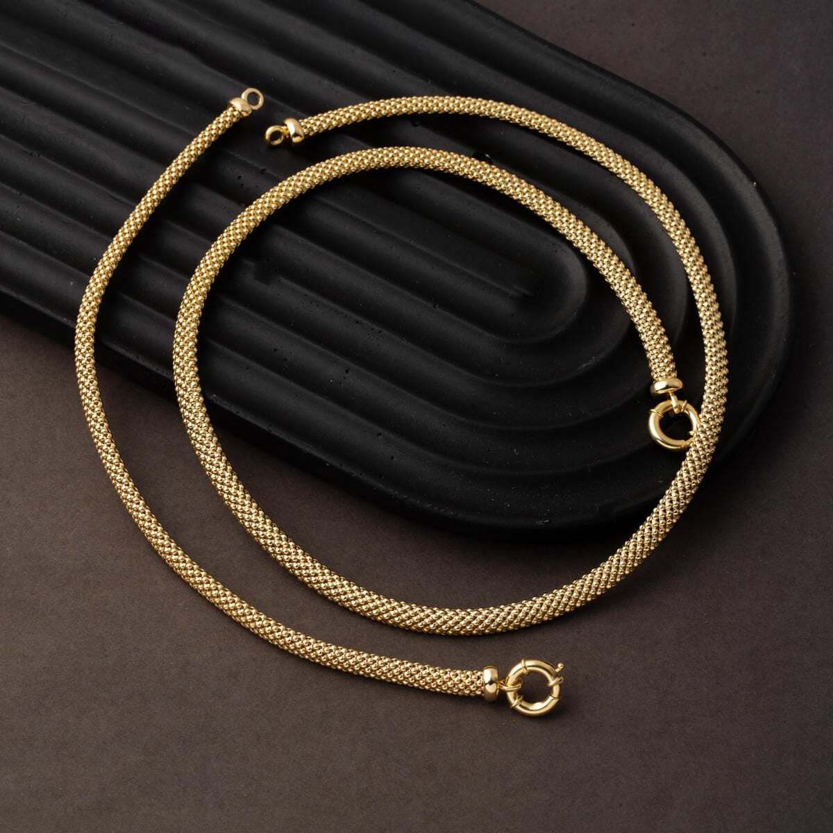 14K Yellow Gold Jessica Woven Chain Jewelry Set