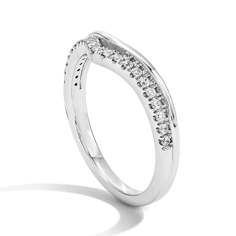 0.17 CT. TW Lab-Grown Diamond Contour Band in 14K White Gold (F/VS2)