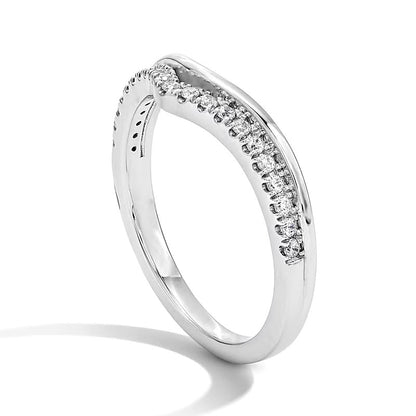 0.17 CT. TW Lab-Grown Diamond Contour Band in 14K White Gold (F/VS2)