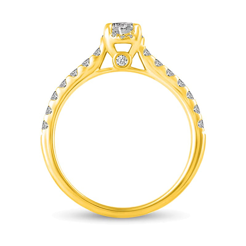 1.0 CT. TW Diamond Hidden Frame Bridal Set in 14K Gold (I/I2)