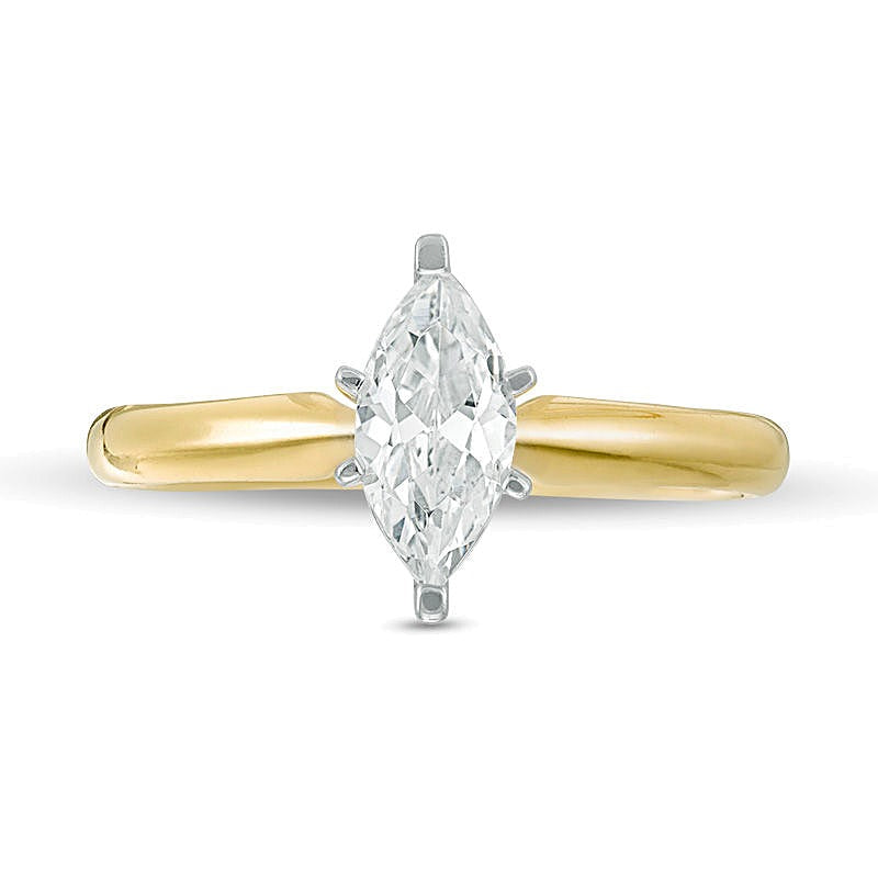 1.0 CT. Marquise Diamond Solitaire Engagement Ring in 14K Gold (I/I2)