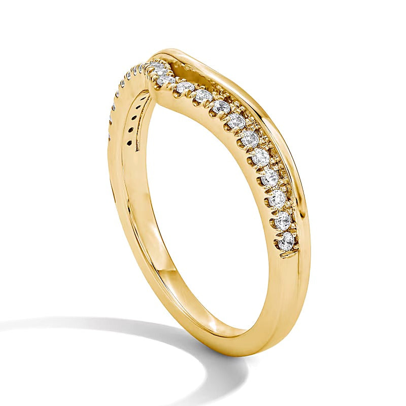 0.17 CT. TW Lab-Grown Diamond Chevron Anniversary Band in 14K Gold (F/VS2)