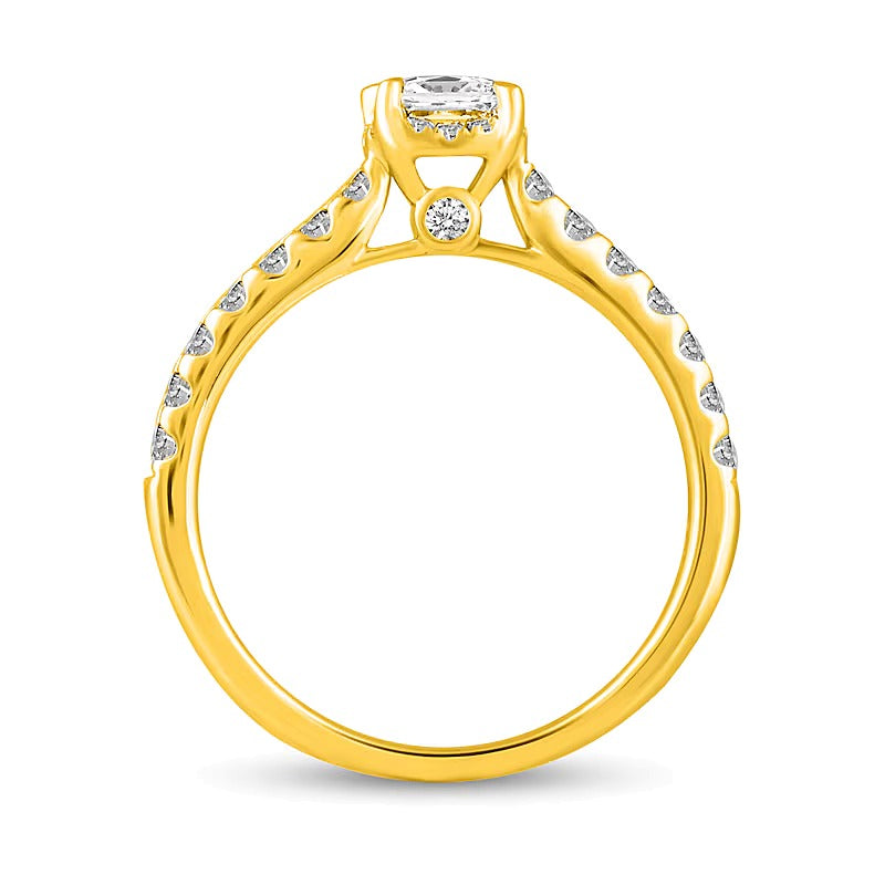 1.0 CT. TW Princess-Cut Diamond Hidden Frame Bridal Set in 14K Gold (I/I2)