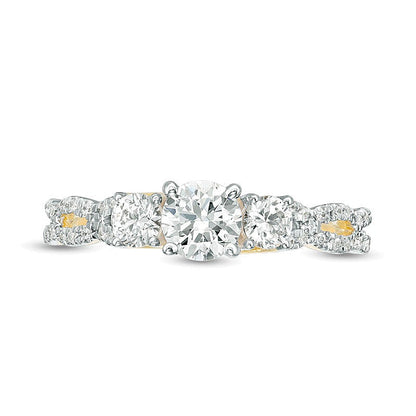 1.0 CT. TW Diamond Three Stone Braid Engagement Ring in 10K Gold