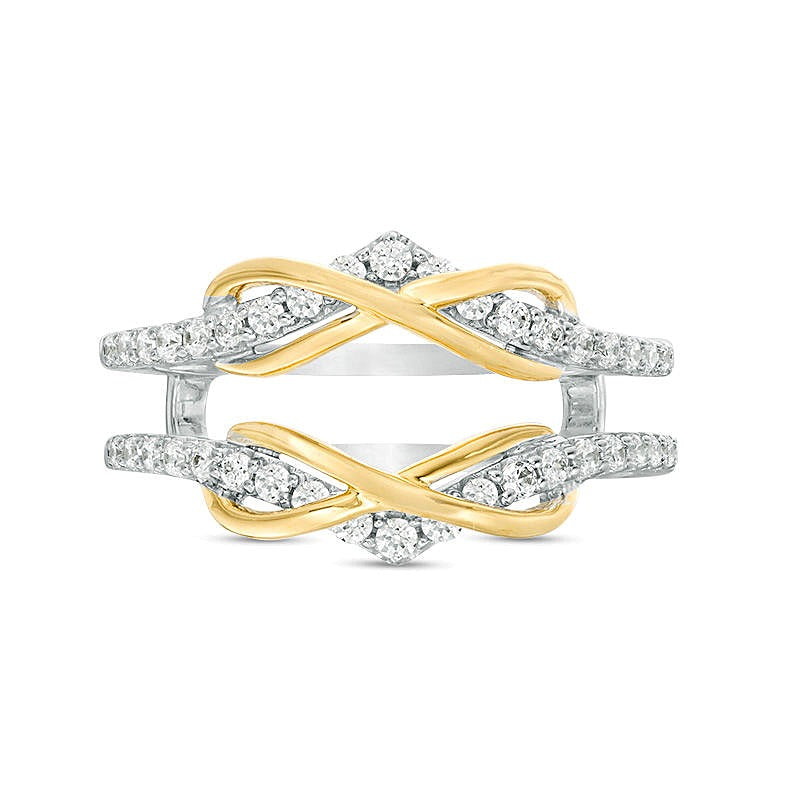 0.38 CT. TW Diamond Infinity Chevron Solitaire Enhancer in 10K Two-Tone Gold