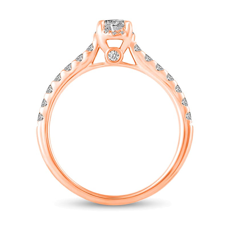 1.0 CT. TW Diamond Hidden Frame Bridal Set in 14K Rose Gold (I/I2)