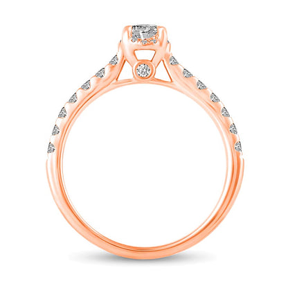 1.0 CT. TW Diamond Hidden Frame Bridal Set in 14K Rose Gold (I/I2)