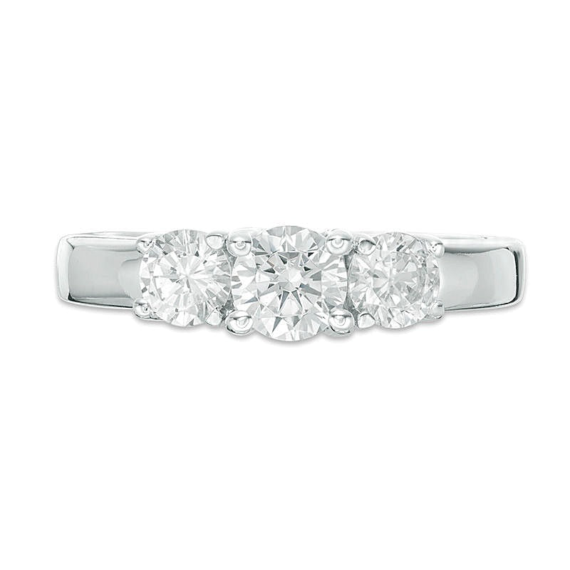 1.0 CT. TW Diamond Three Stone Engagement Ring in 14K White Gold