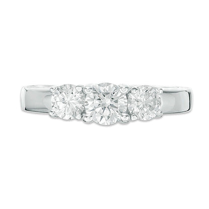 1.0 CT. TW Diamond Three Stone Engagement Ring in 14K White Gold