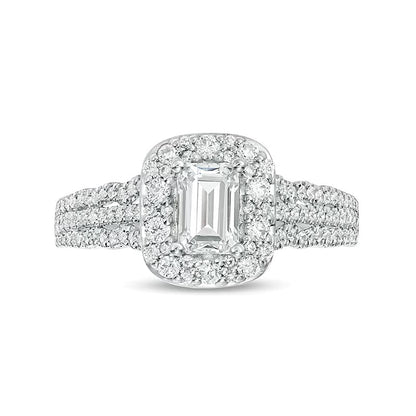 1.0 CT. TW Emerald-Cut Diamond Engagement Ring in 14K Two-Tone Gold