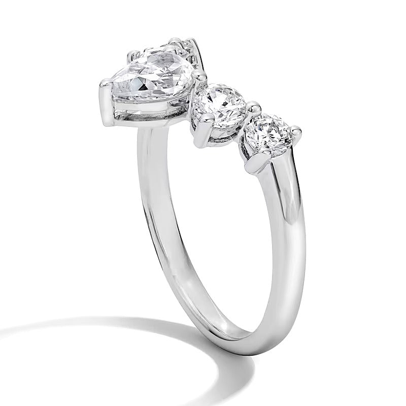 1.0 CT. TW Pear-Shaped Lab-Grown Diamond Solitaire Enhancer Ring in 14K White Gold (F/VS2)
