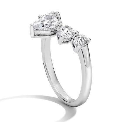 1.0 CT. TW Pear-Shaped Lab-Grown Diamond Solitaire Enhancer Ring in 14K White Gold (F/VS2)