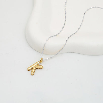 14K Yellow Gold Balloon Initial K Pendant