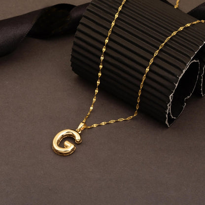 14K Yellow Gold G Balloon Initial Necklace