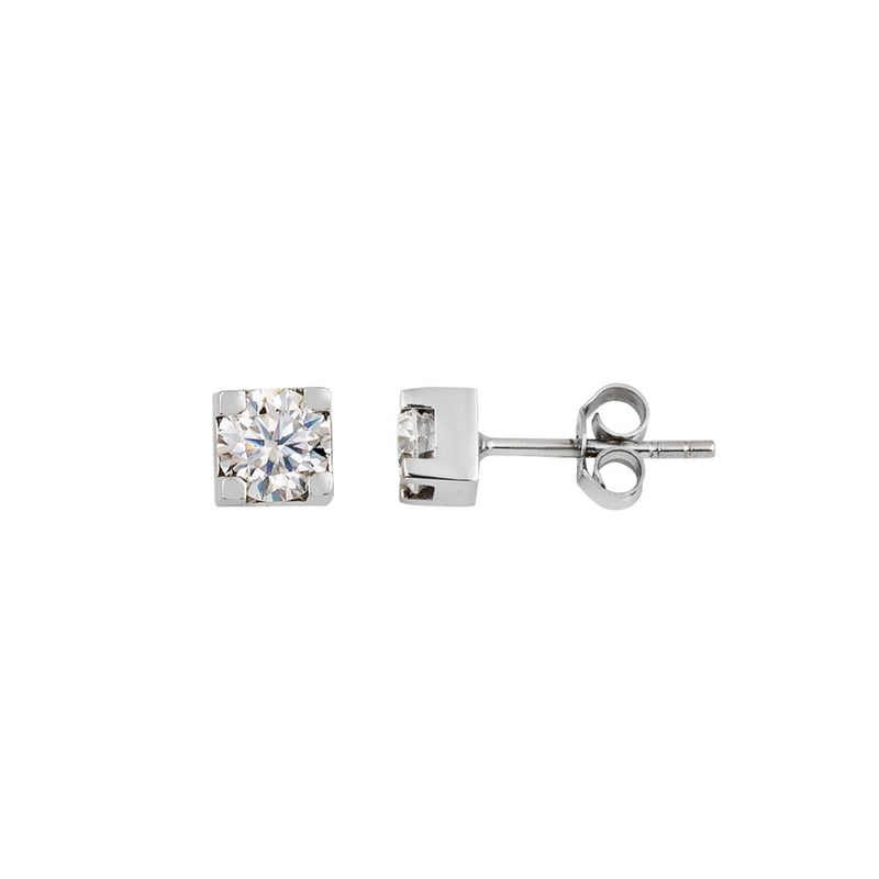 14K White Gold 0.60 Ct Moissanite Earrings