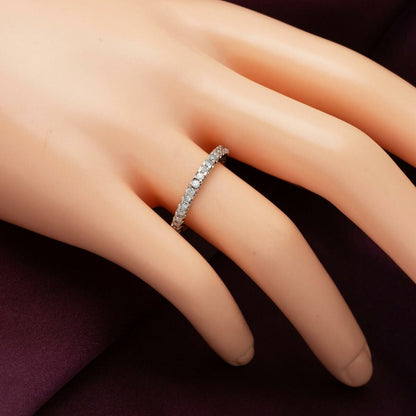 14K White Gold 0.60 Ct Full Eternity Diamond Ring