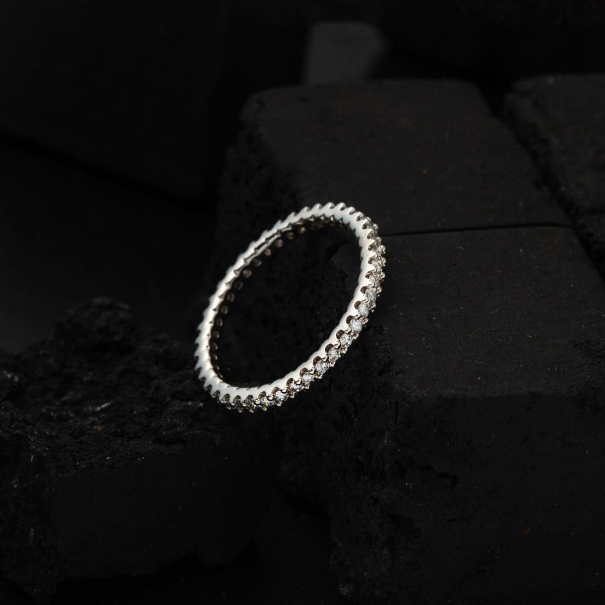 14K White Gold 0.60 Ct Full Eternity Diamond Ring