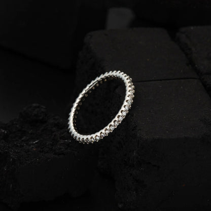 14K White Gold 0.60 Ct Full Eternity Diamond Ring