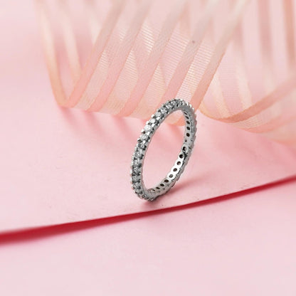 14K White Gold 0.60 Ct Full Eternity Diamond Ring
