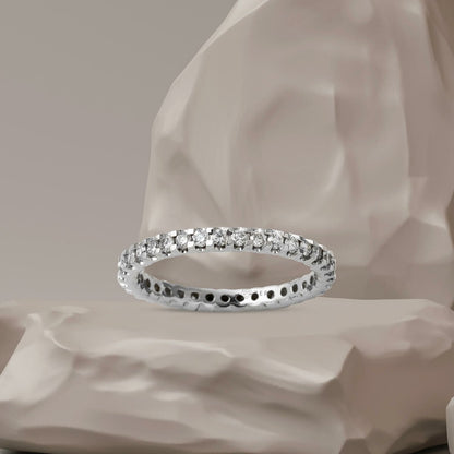 14K White Gold 0.60 Ct Full Eternity Diamond Ring