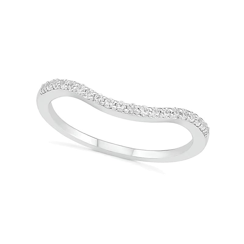 7.0mm White Lab-Created Sapphire Geometric Pointed Split Shank Bridal Set in Sterling Silver