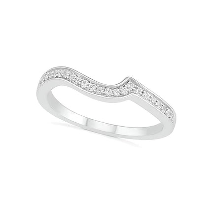 Oval White Lab-Created Sapphire Bypass Bridal Set in Sterling Silver