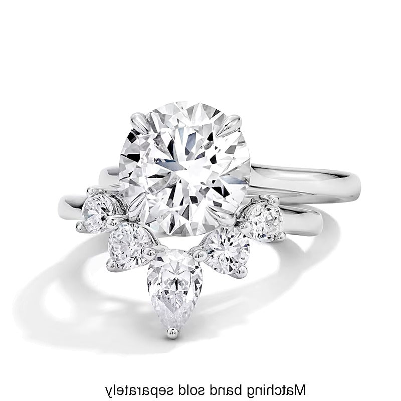 1.0 CT. TW Pear-Shaped Lab-Grown Diamond Solitaire Enhancer Ring in 14K White Gold (F/VS2)