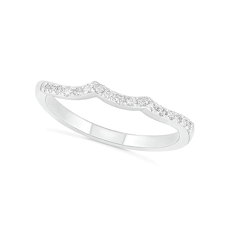 7.0mm Aquamarine and 0.38 CT. TW Diamond Bypass Leaf Shank Bridal Set in 10K White Gold