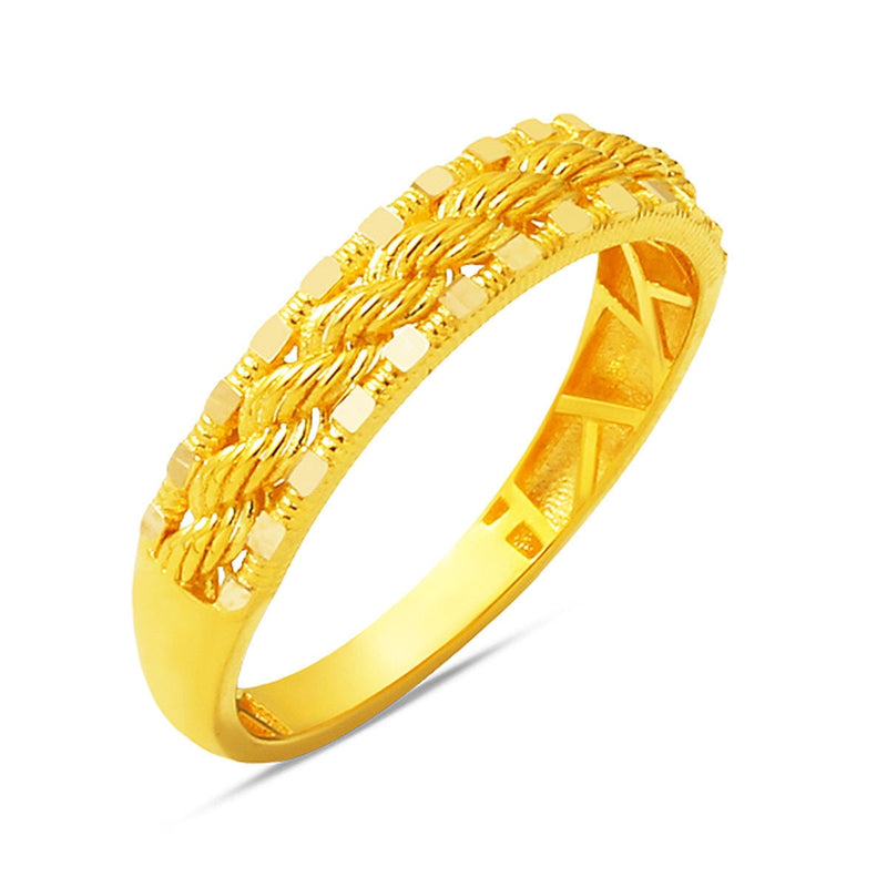 14K Yellow Gold Twisted Women's Ring