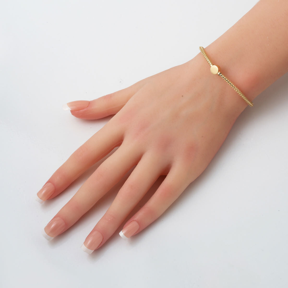 14K Yellow Gold Cylinder Italian Stretch Bracelet