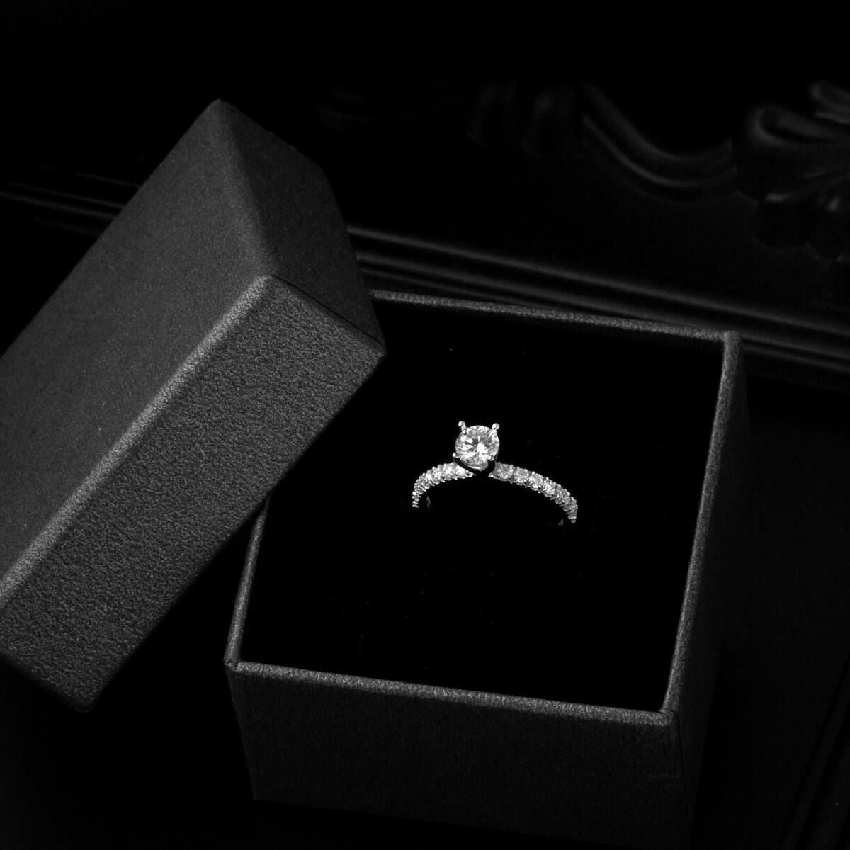 14K White Gold 0.75 Ct Moissanite Solitaire Ring