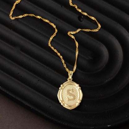 14K Yellow Gold Italian S Initial Necklace