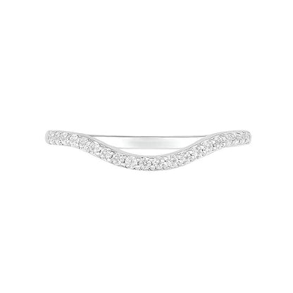 7.0mm White Lab-Created Sapphire Geometric Pointed Split Shank Bridal Set in Sterling Silver