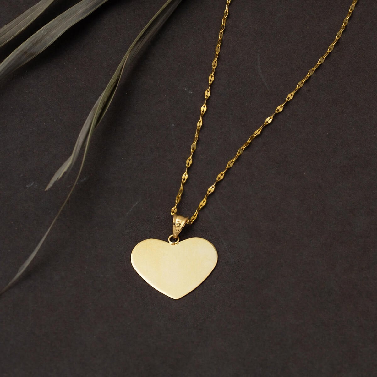 14K Yellow Gold Personalized Name Heart Necklace
