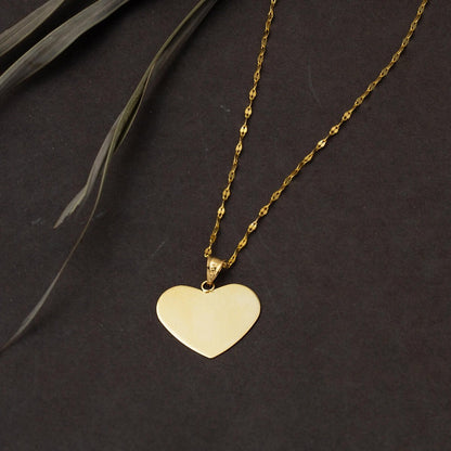 14K Yellow Gold Personalized Name Heart Necklace