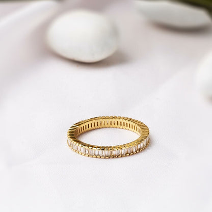 14K Yellow Gold 0.80 Ct Full Eternity Baguette Diamond Ring