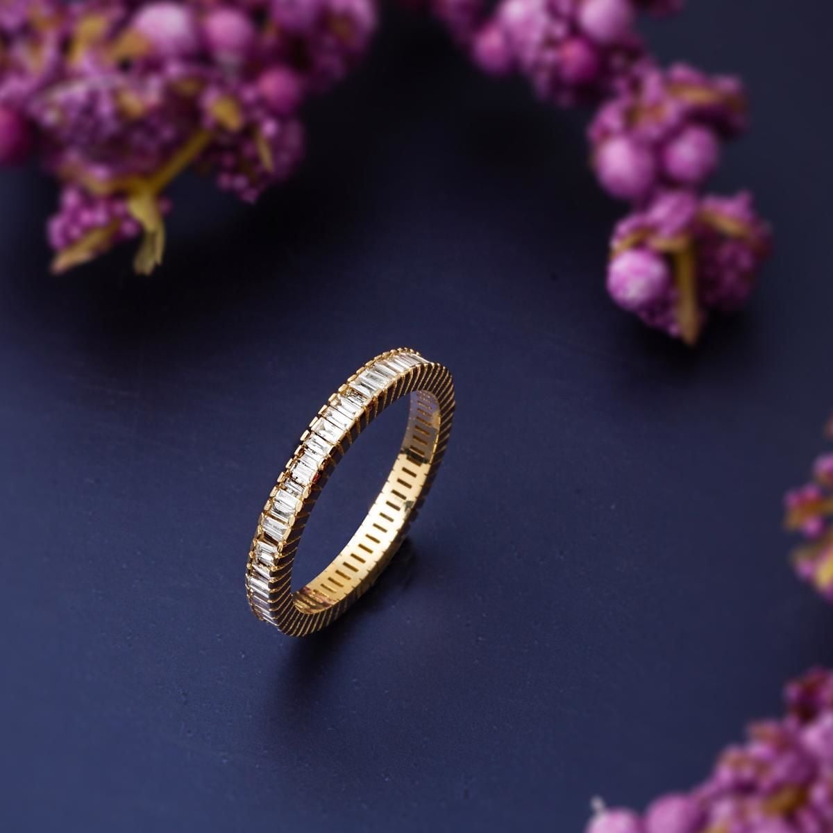 14K Yellow Gold 0.80 Ct Full Eternity Baguette Diamond Ring