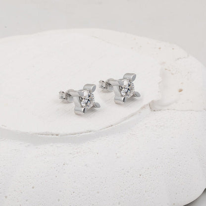 14K White Gold 0.80 Ct Almond Prong Moissanite Earrings