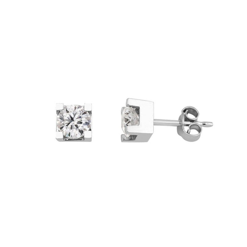 14K White Gold Classic 0.80 Ct Moissanite Earrings