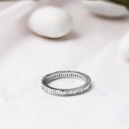 14K White Gold Full Eternity Baguette Diamond Ring
