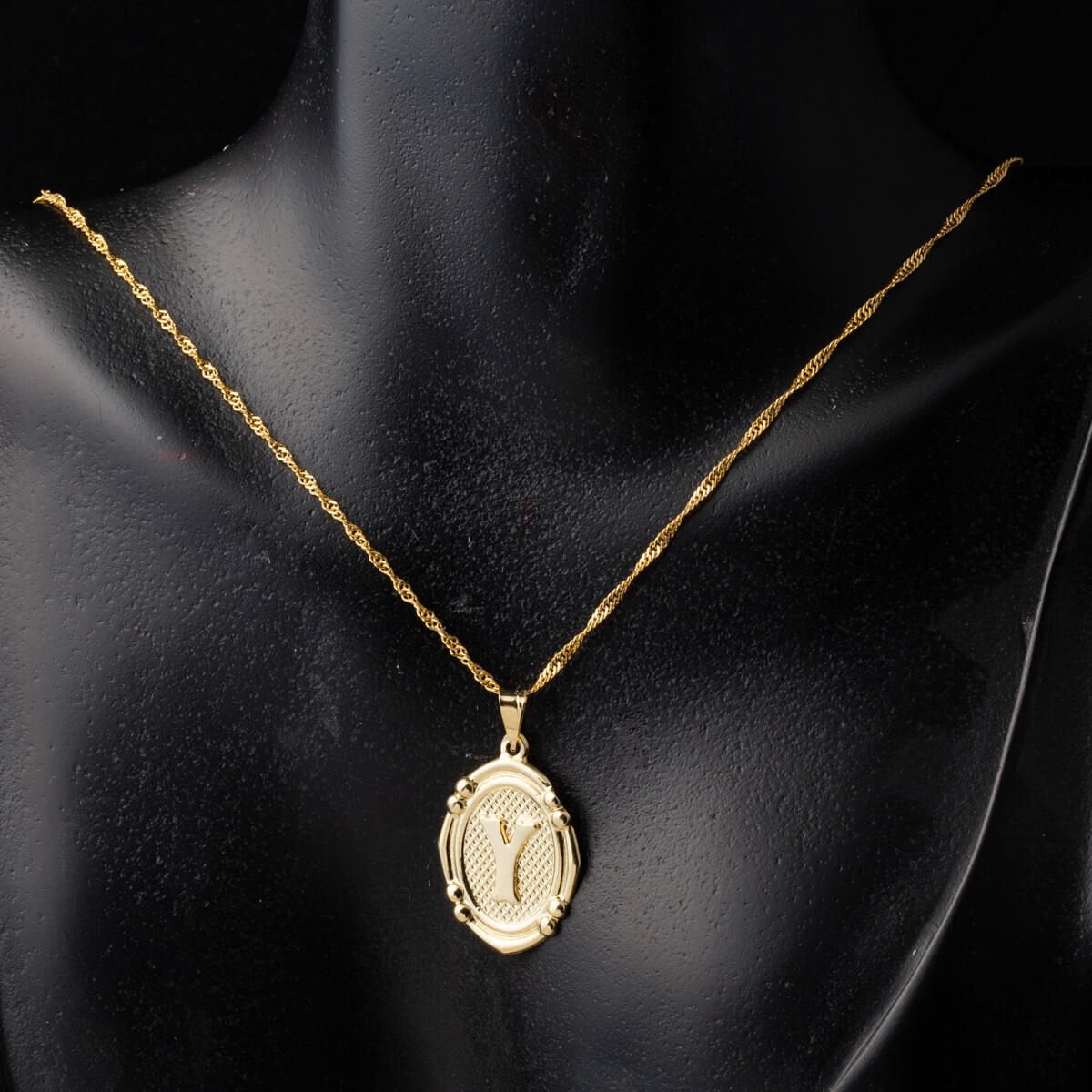 14K Yellow Gold Italian Initial Y Necklace