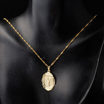 14K Yellow Gold Italian Initial Y Necklace