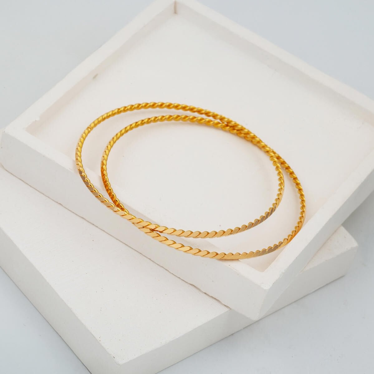 22K Yellow Gold Twisted Ajda Bangle (24 g)