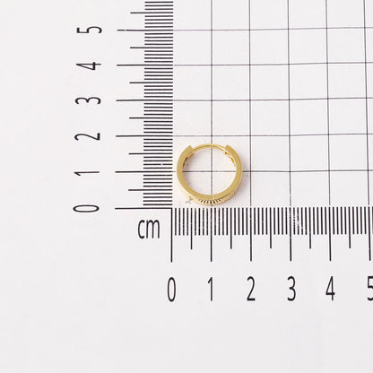 14K Yellow Gold Double Sided Modern Hoop Earrings