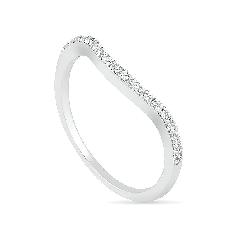 7.0mm White Lab-Created Sapphire Geometric Pointed Split Shank Bridal Set in Sterling Silver